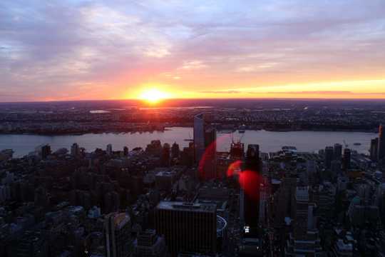 纽约都会残阳唯美图片