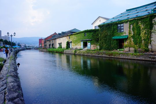 日本北海道小樽运河光景图片