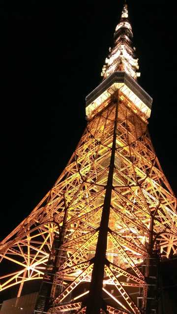 夜晚的日本东京塔图片