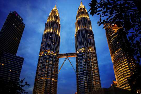 马来西亚吉隆坡双子塔景致图片