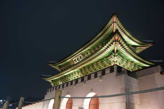 韩国景福宫建筑景象图片