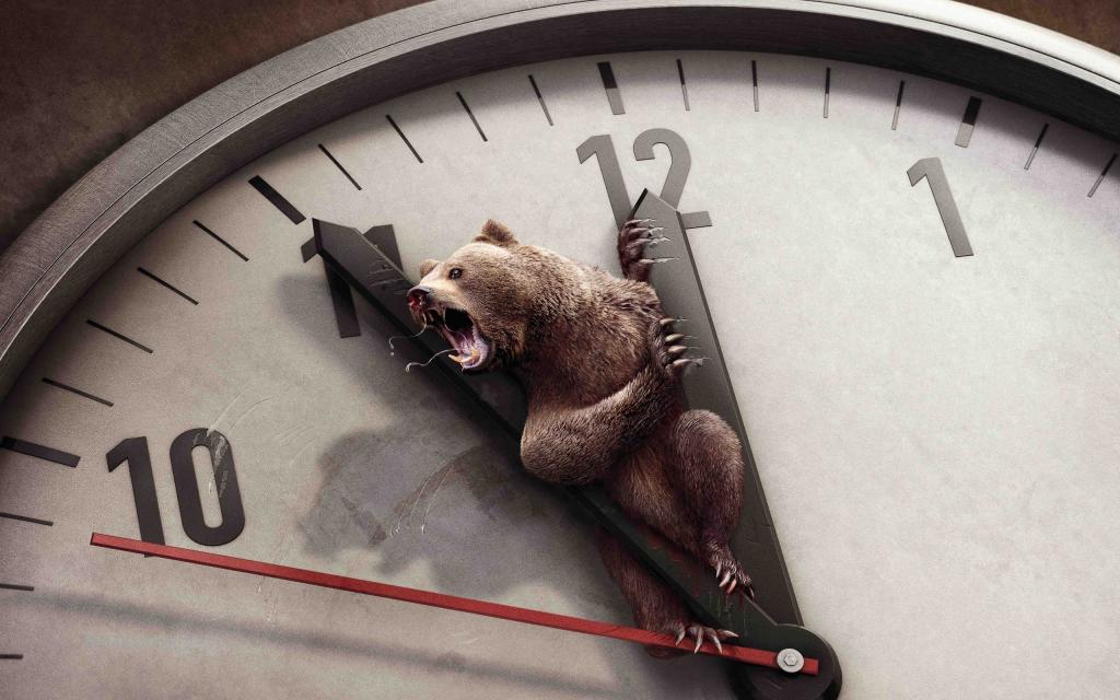 熊和时钟的Mac壁纸