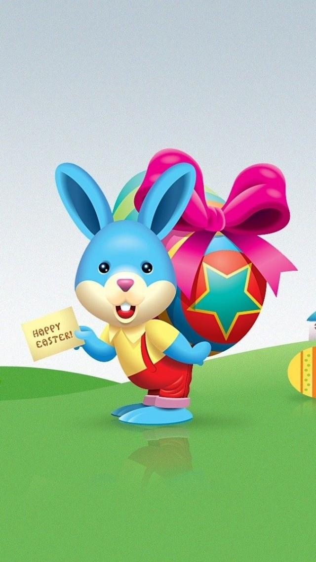 兔子复活节快乐标志iPhone 5壁纸