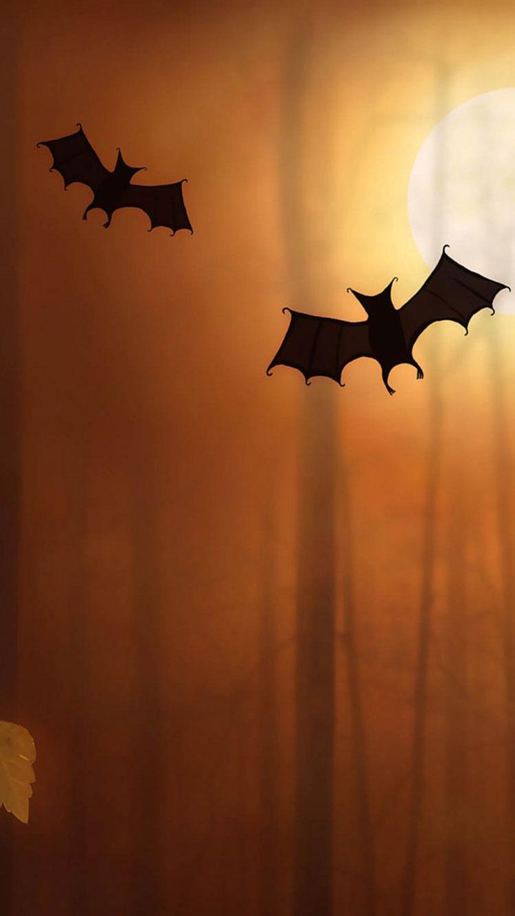 可爱的蝙蝠万圣节插画iPhone 6壁纸