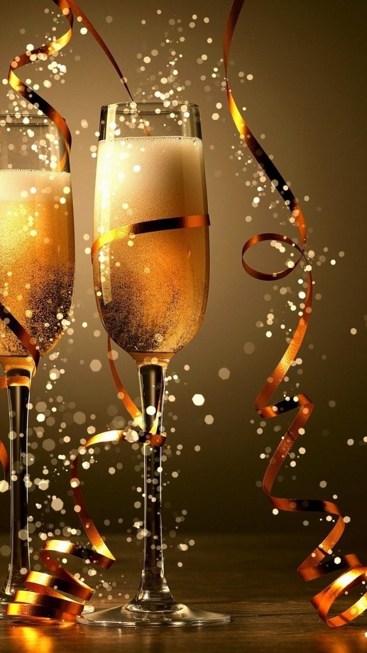 2015年新年快乐香槟庆祝iPhone 6壁纸