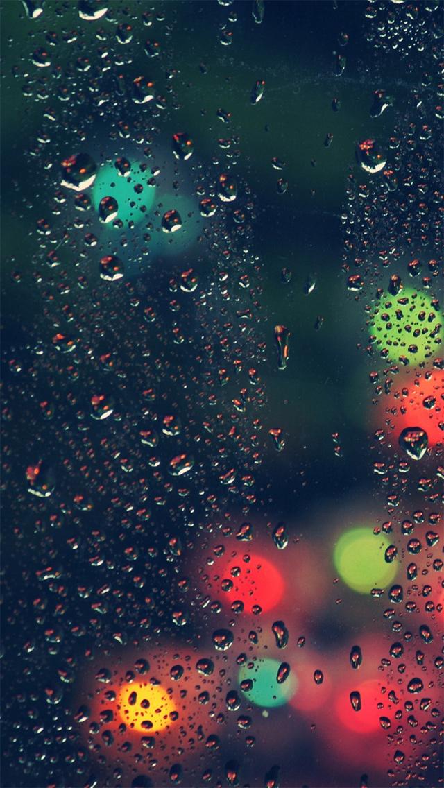 窗口雨散景圣诞灯iPhone 5壁纸