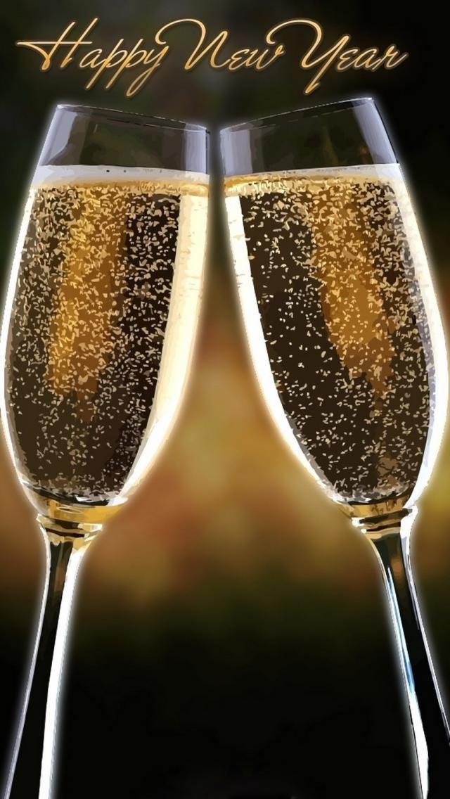 新年快乐香槟iPhone 5壁纸