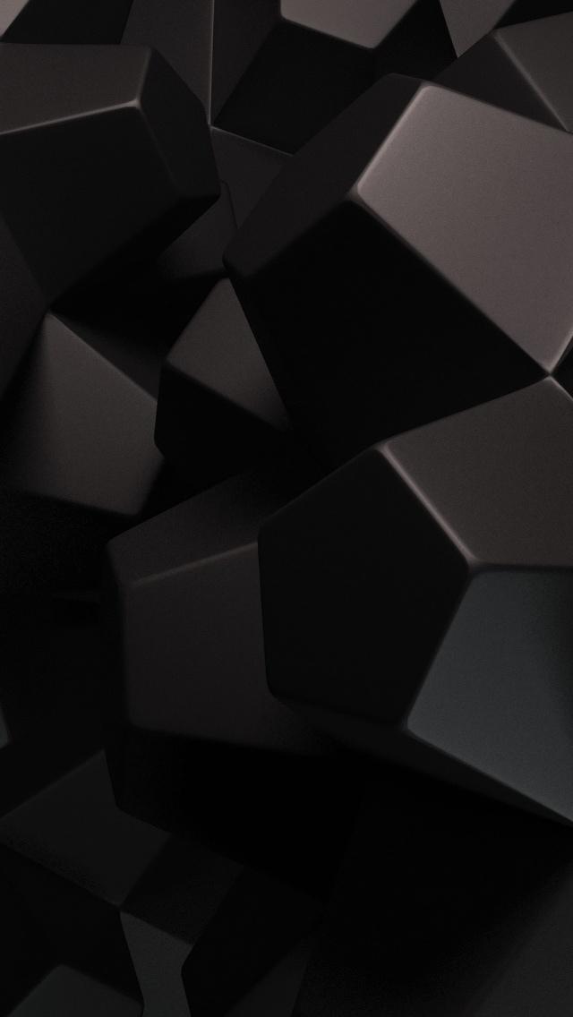 抽象3D黑暗的立方体回报iPhone 5墙纸