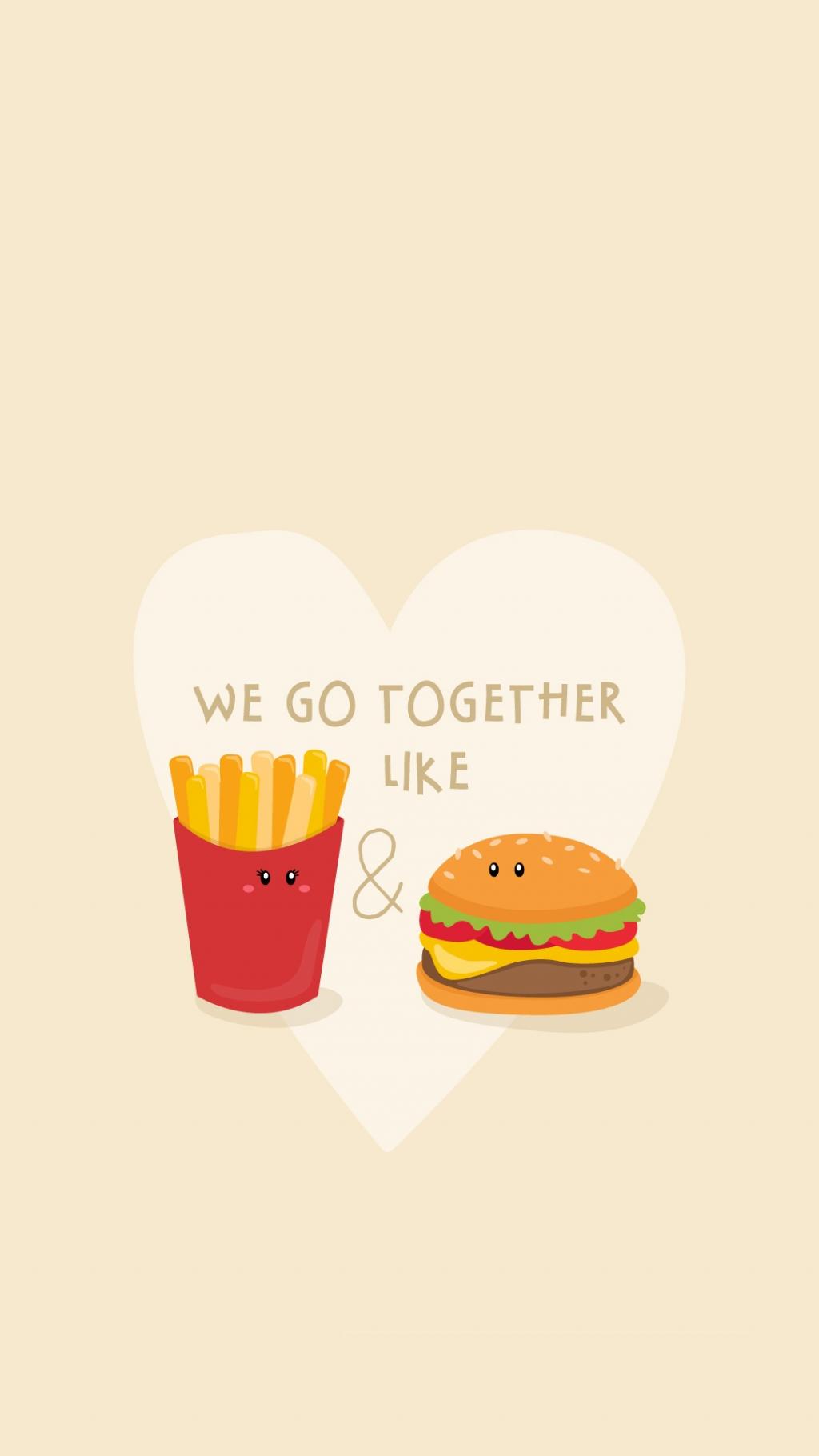 我们一起去像汉堡和薯条iPhone 6+高清壁纸