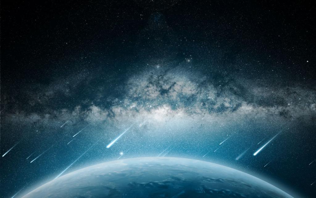 太空陨石行星雨Mac壁纸