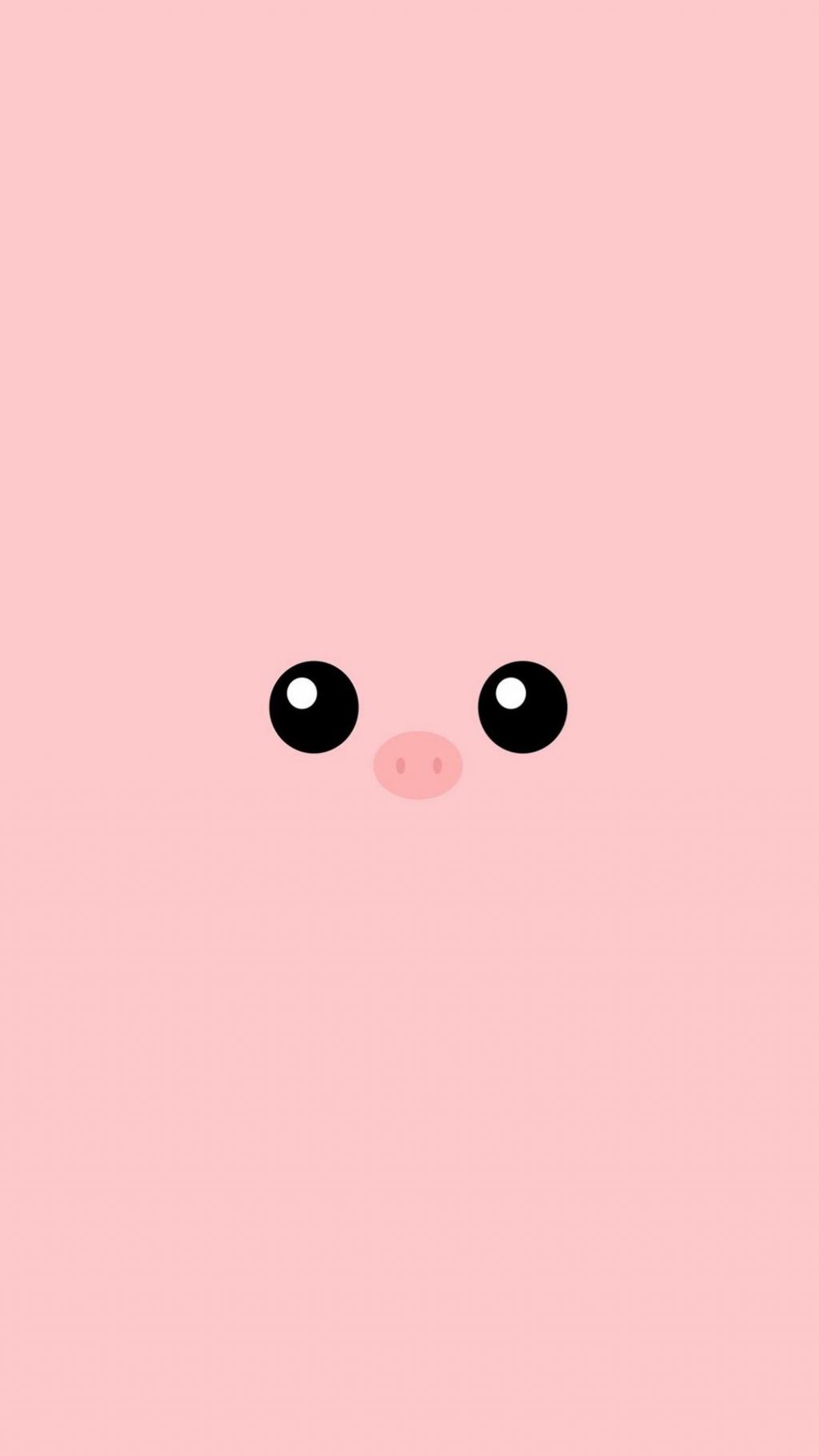 最小的粉红色小猪可爱的眼睛iPhone 6+高清壁纸
