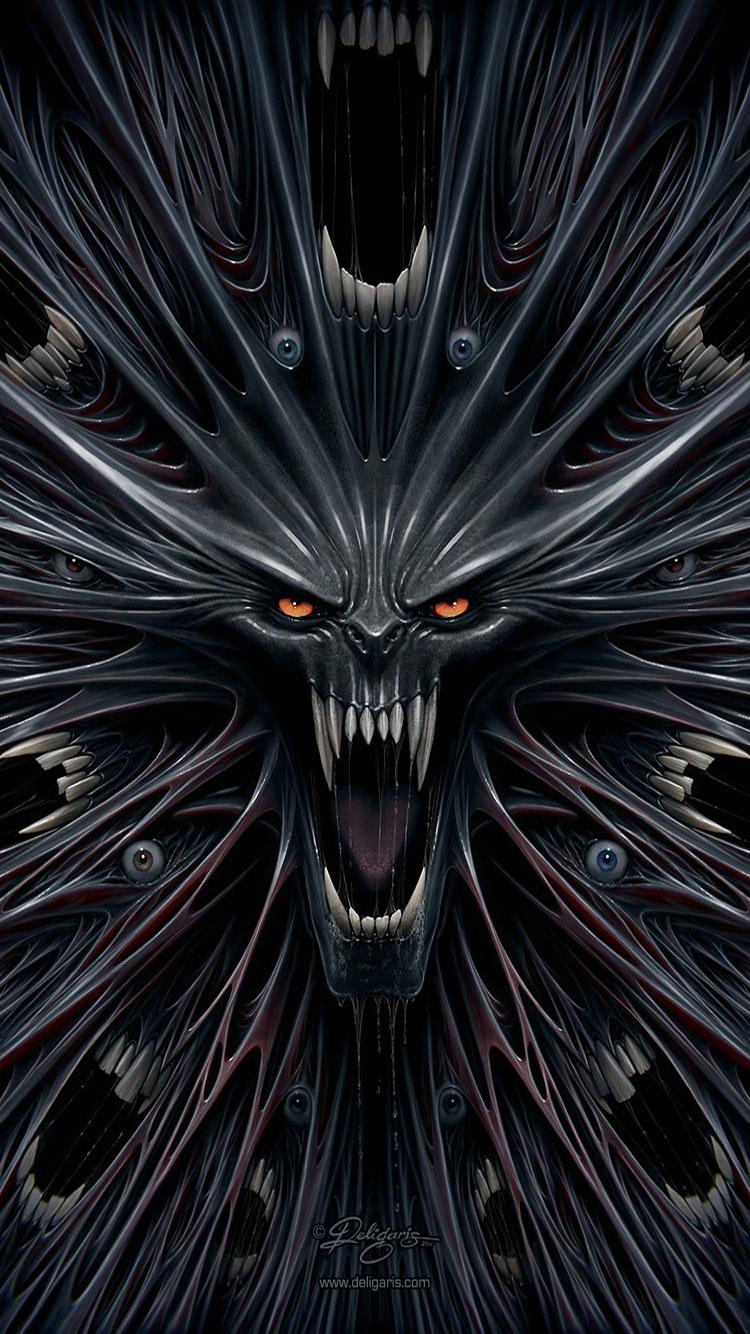 恐怖怪物插图iPhone 6壁纸