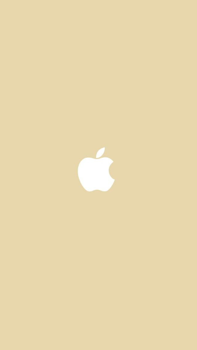 简单的平板苹果标志香槟黄金iPhone 5壁纸