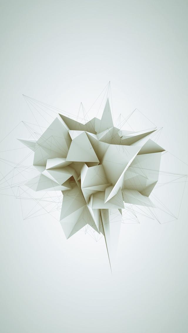 折纸呈现白色iPhone 5壁纸