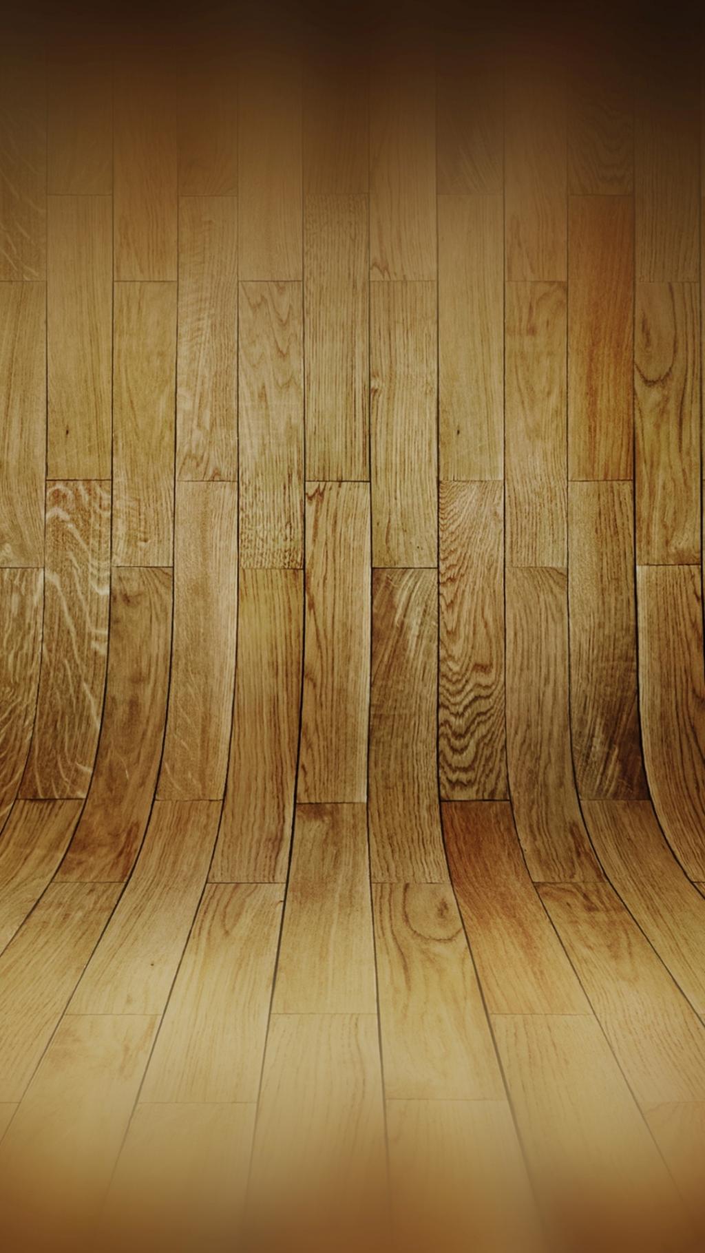 弯曲的木地板模式iPhone 6+高清壁纸