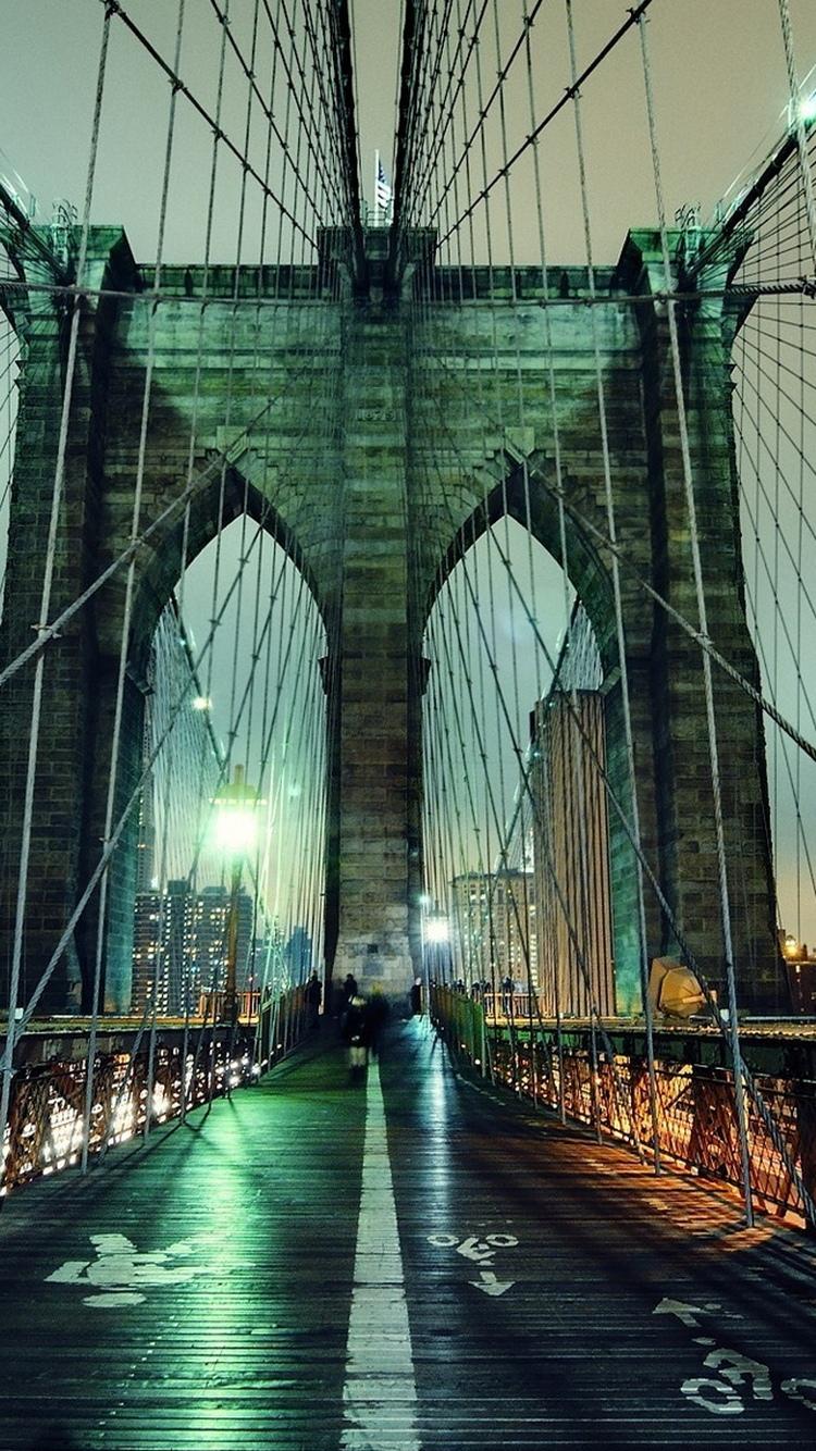 布鲁克林大桥夜景iPhone 6壁纸
