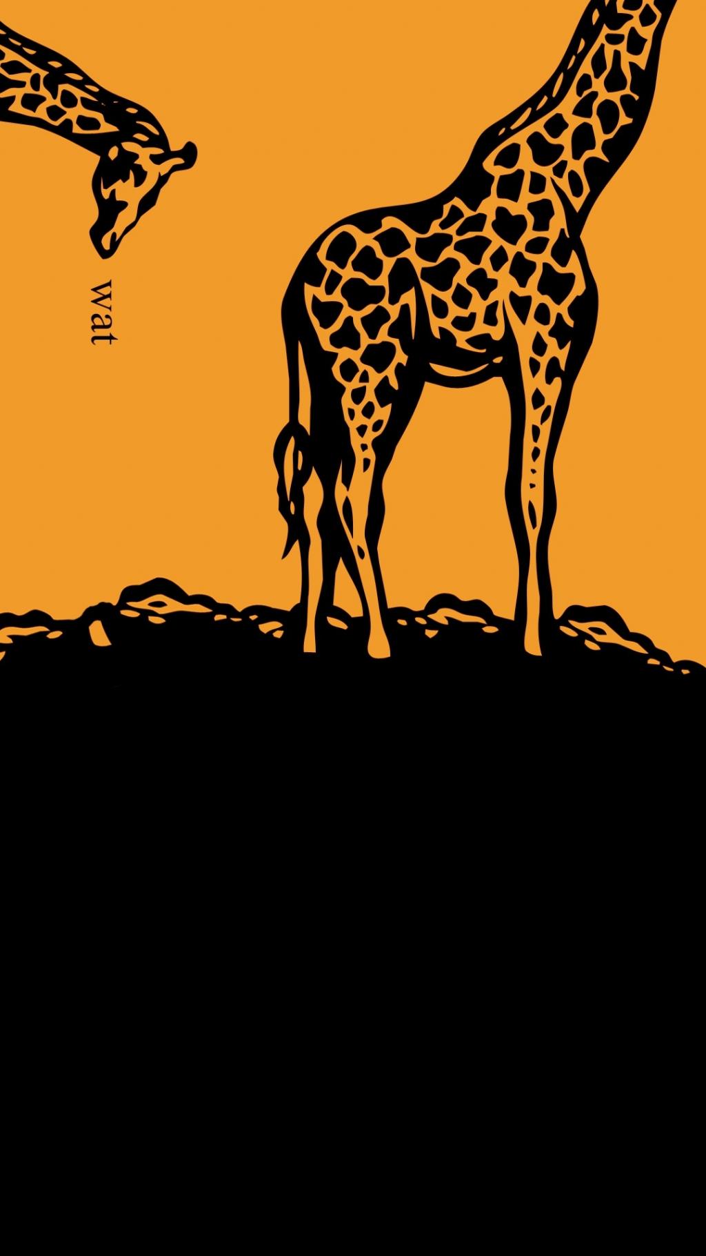 长颈鹿扫管笏图iPhone 6+高清壁纸