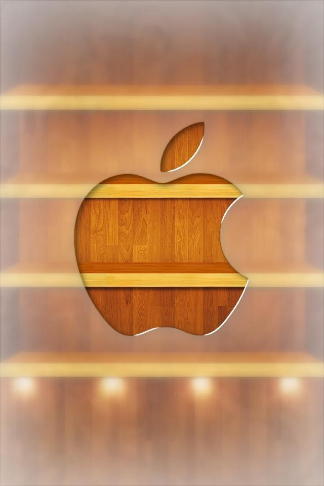 苹果木标志和架子iPhone壁纸