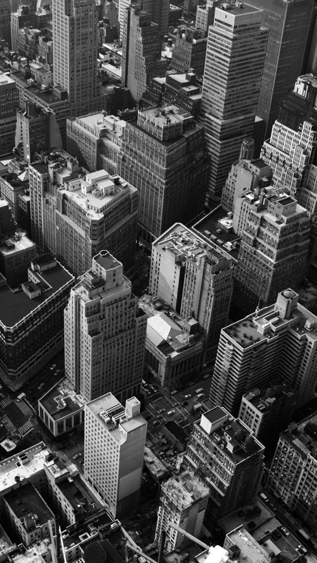俯视纽约灰度iPhone 6 Plus高清壁纸