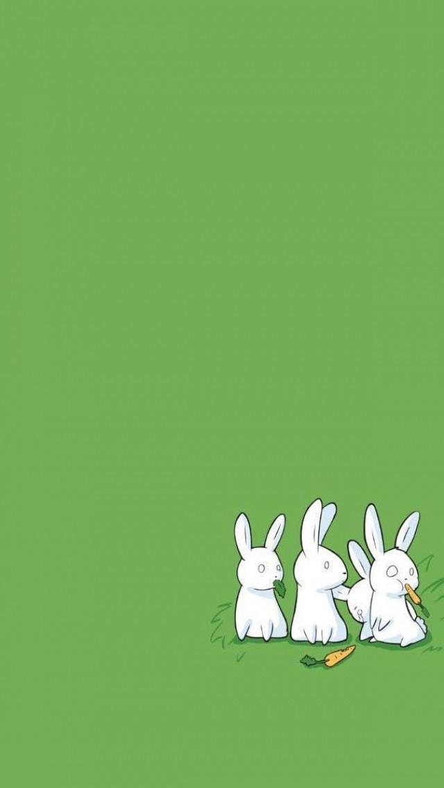 兔子吃插图iPhone 5壁纸
