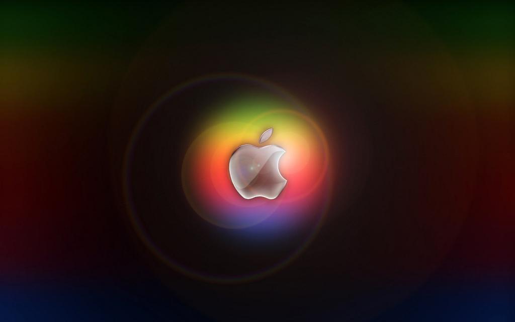 mac黑色炫彩苹果图标桌面