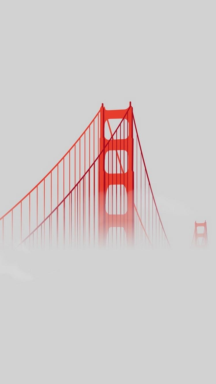 在云彩iPhone 6墙纸的红色桥梁