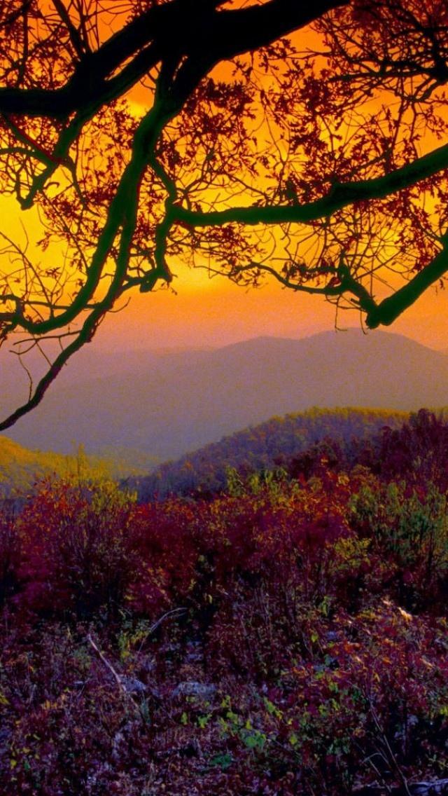 雪兰多国家公园秋日落风景iPhone 5壁纸