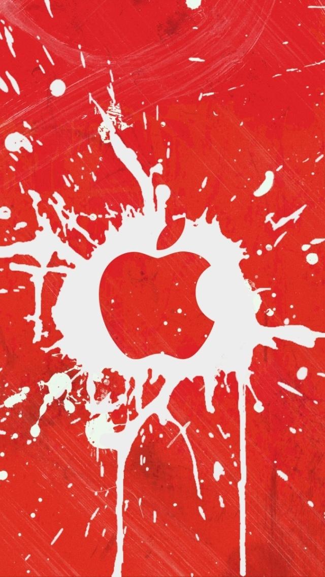 苹果商标飞溅iPhone 5墙纸