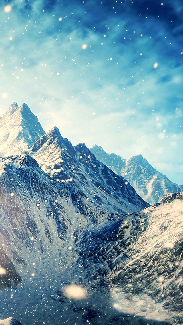 神奇的冬季雪山现场iPhone 5壁纸