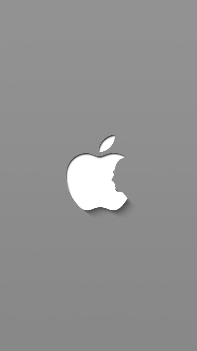 史蒂夫乔布斯苹果标志灰色iPhone 5壁纸