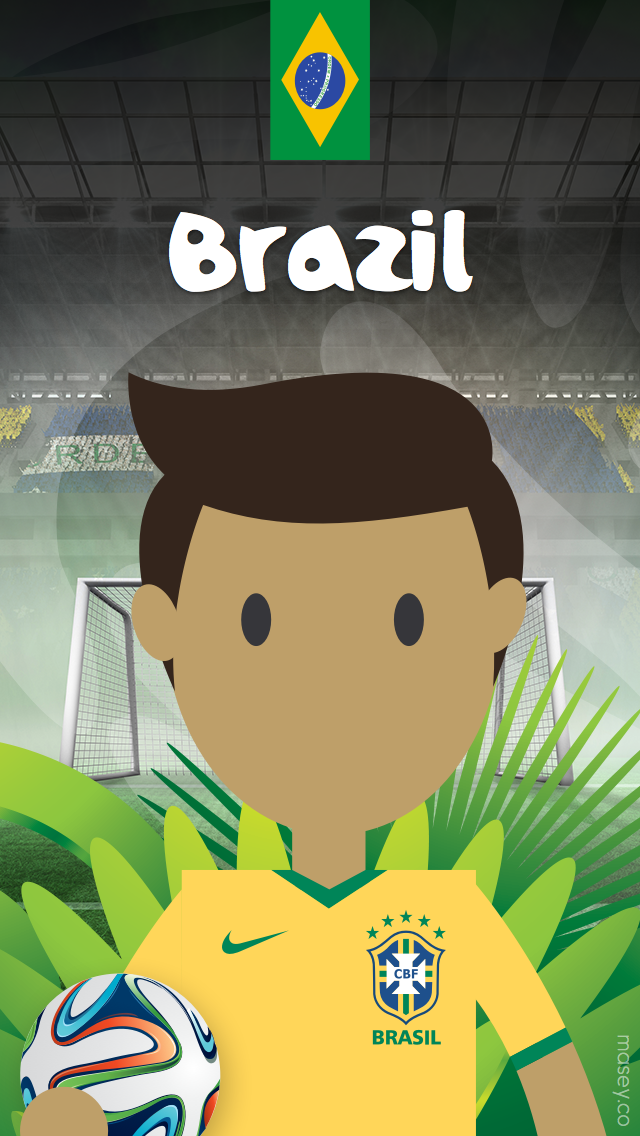 巴西球员世界杯足球赛2014年插图iPhone 5壁纸