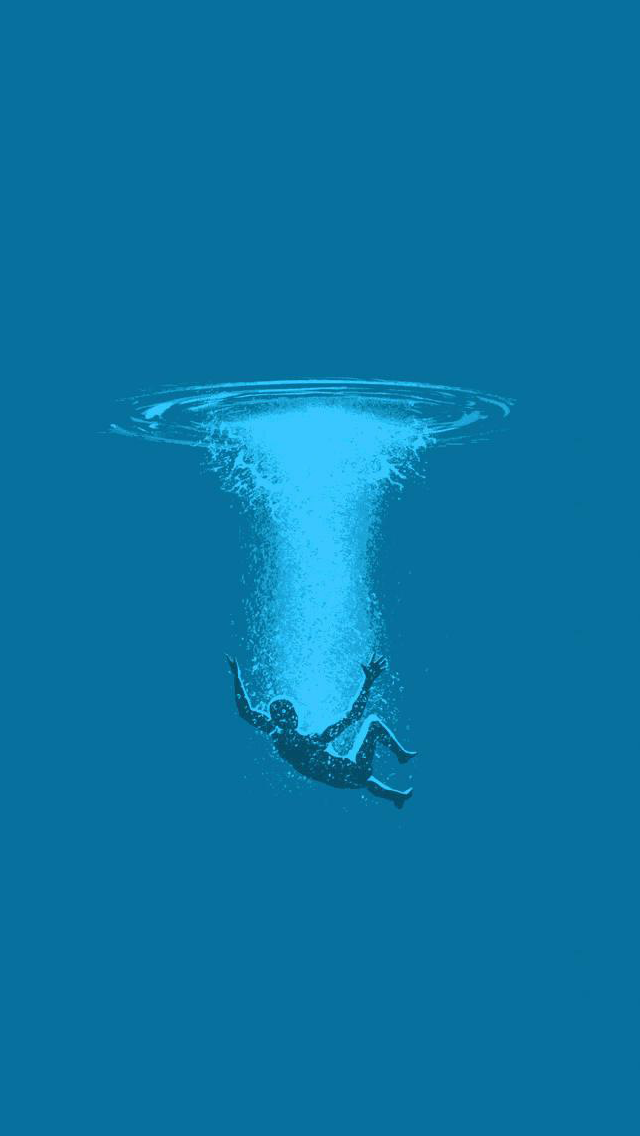 坠入水中简单的iPhone 5壁纸