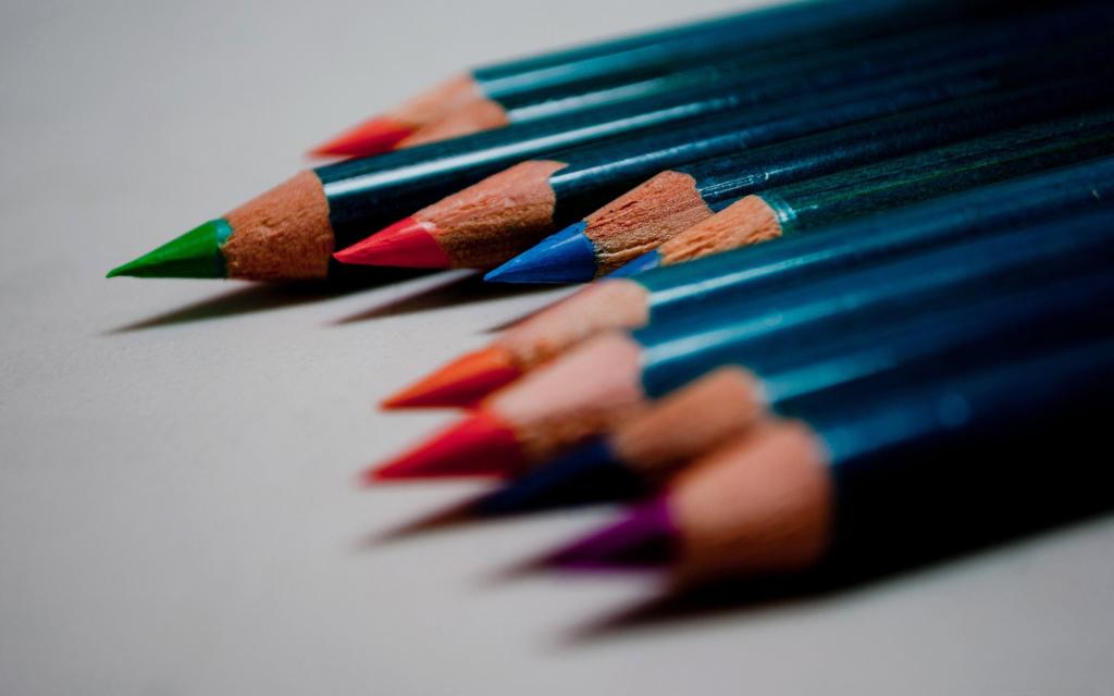 彩色的铅笔宏观Mac壁纸
