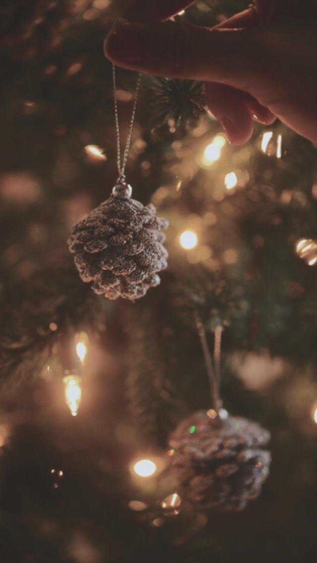 装饰圣诞树松果iPhone 5壁纸