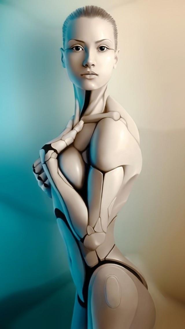 热女性机器人创意渲染iPhone 5壁纸