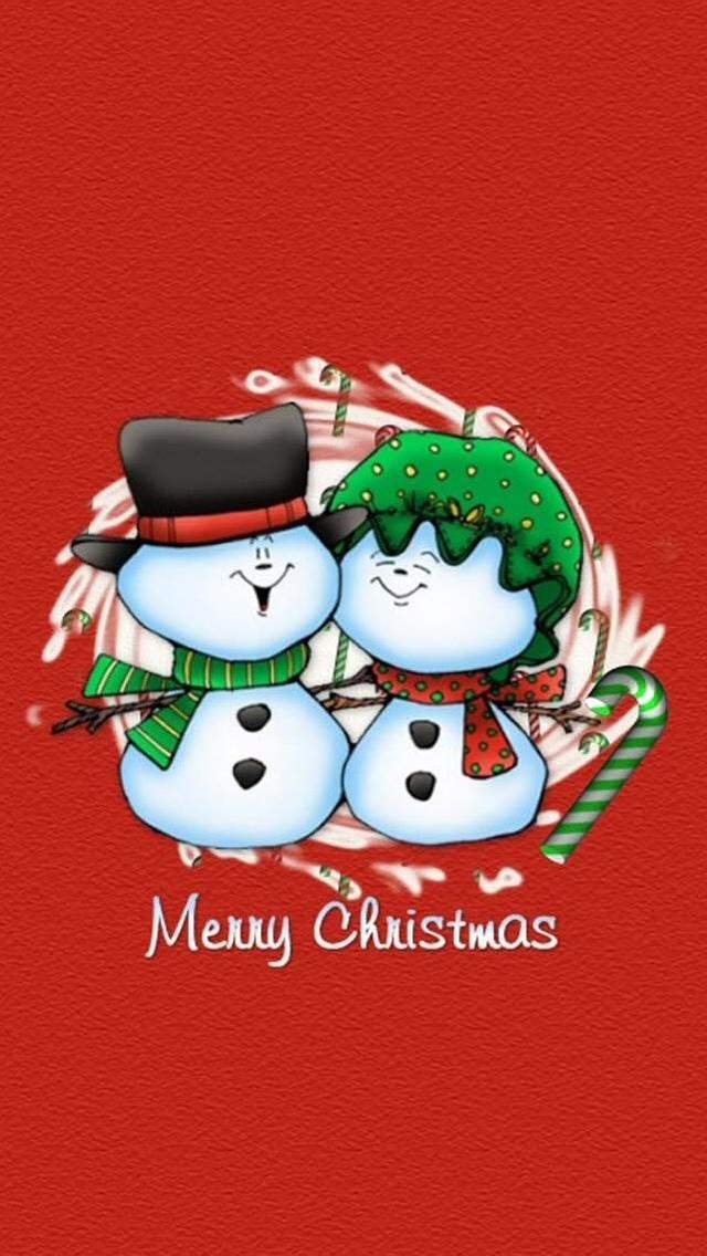 雪人圣诞快乐iPhone 5壁纸
