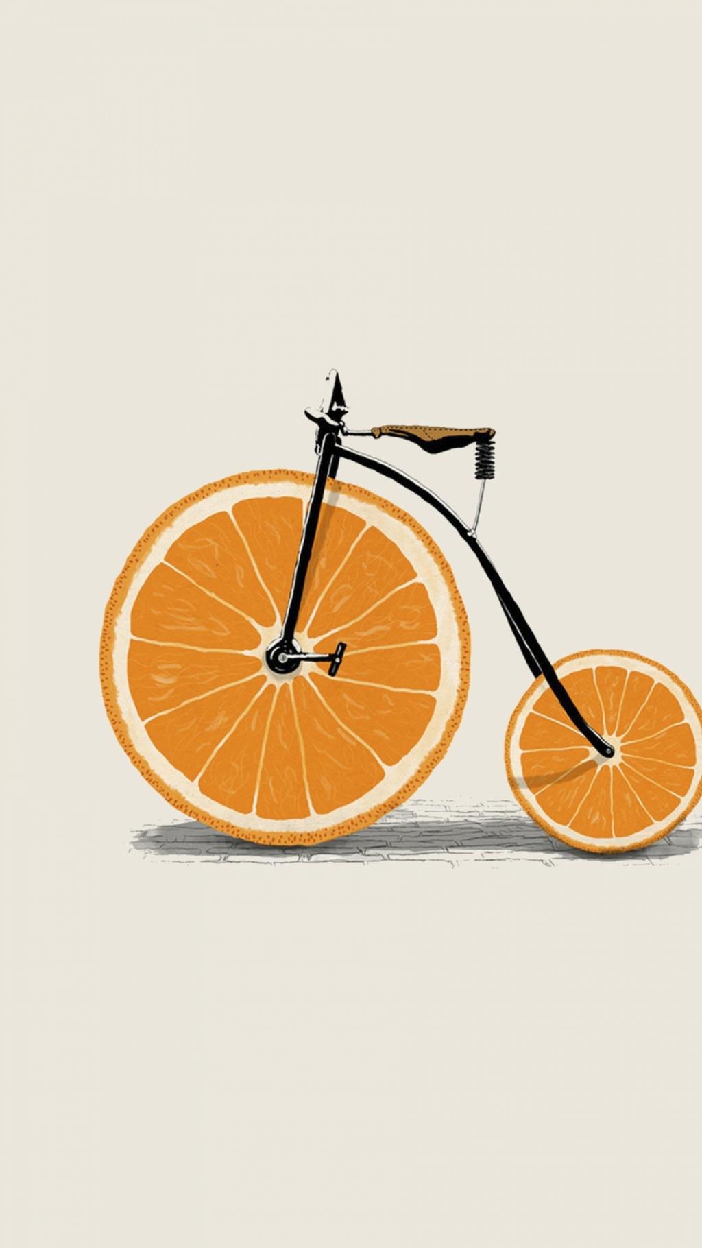 橙色楔形车轮自行车最小iPhone 6 Plus高清壁纸