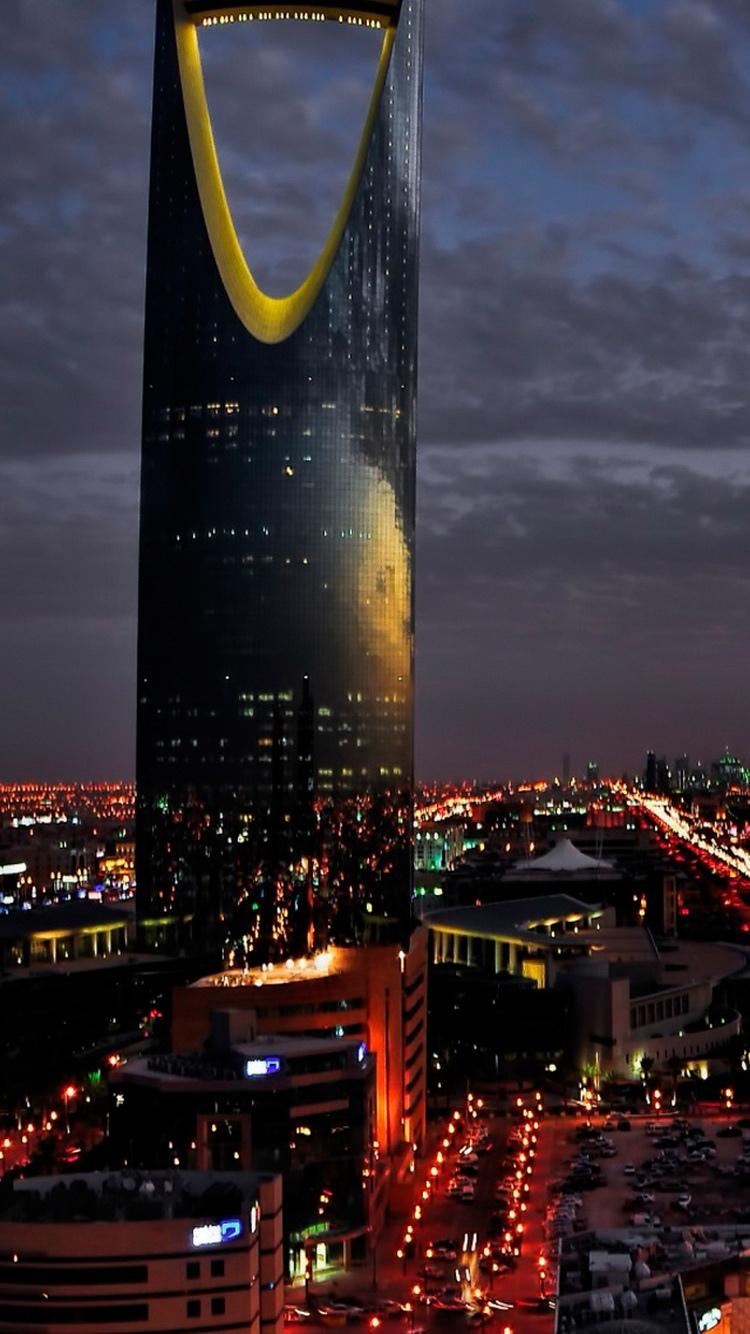 沙特阿拉伯利雅得市夜间iPhone 6壁纸