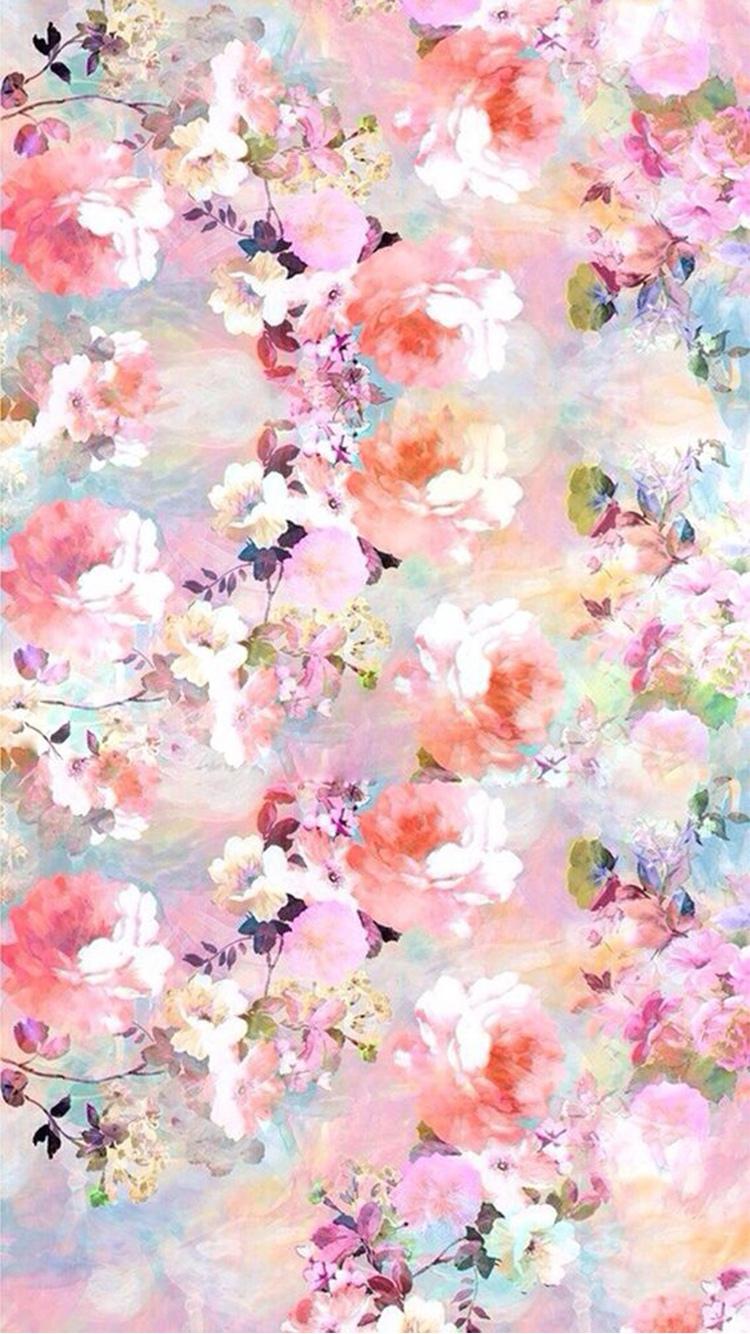水彩花卉绘画iPhone 6壁纸