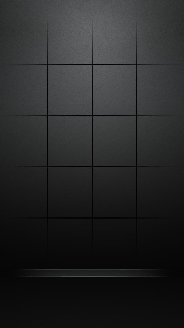 清理黑暗主屏幕网格iPhone 5壁纸
