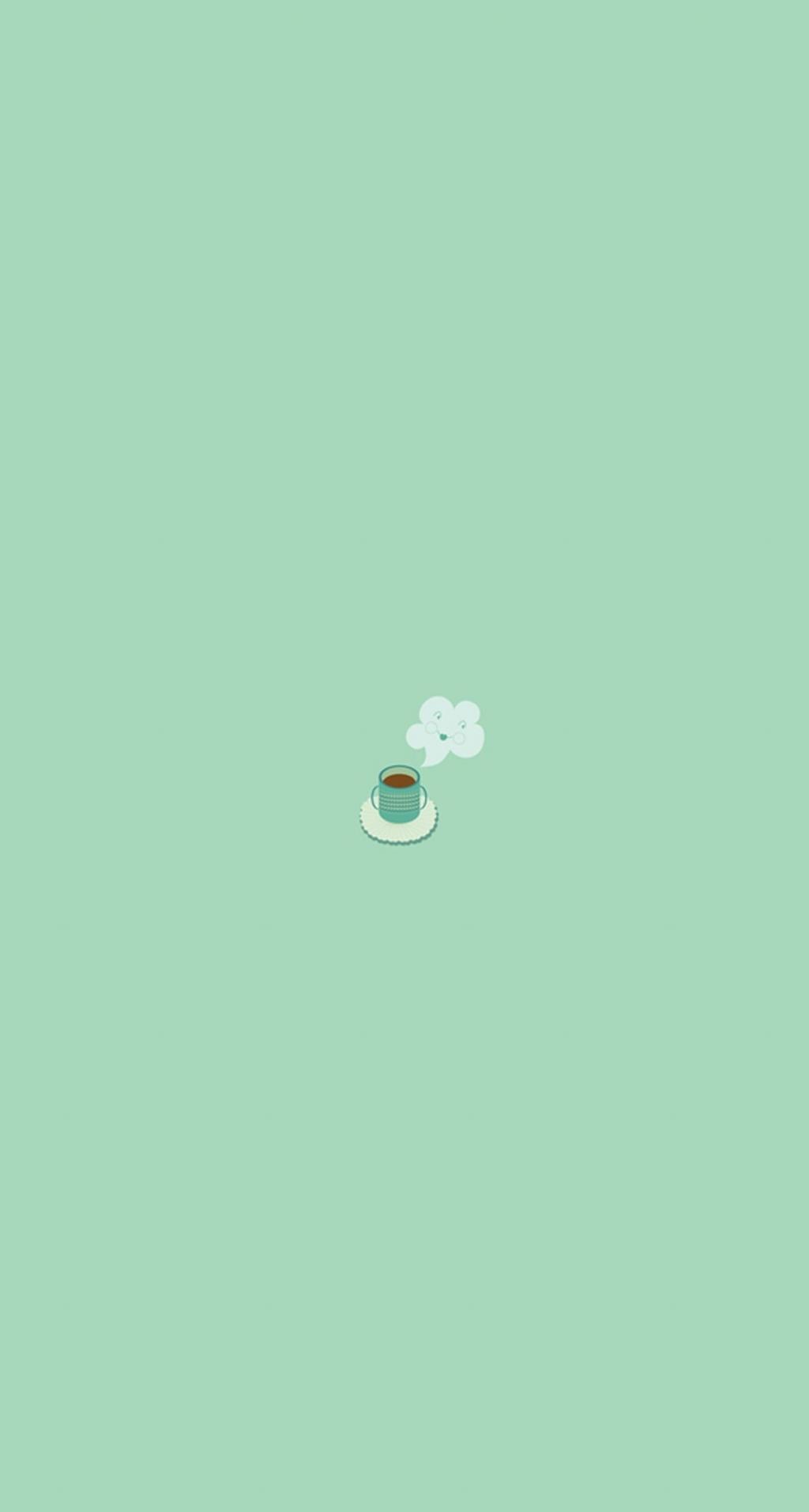 简单的咖啡杯平插图iPhone 6 Plus高清壁纸