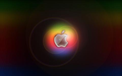 mac黑色炫彩苹果图标桌面